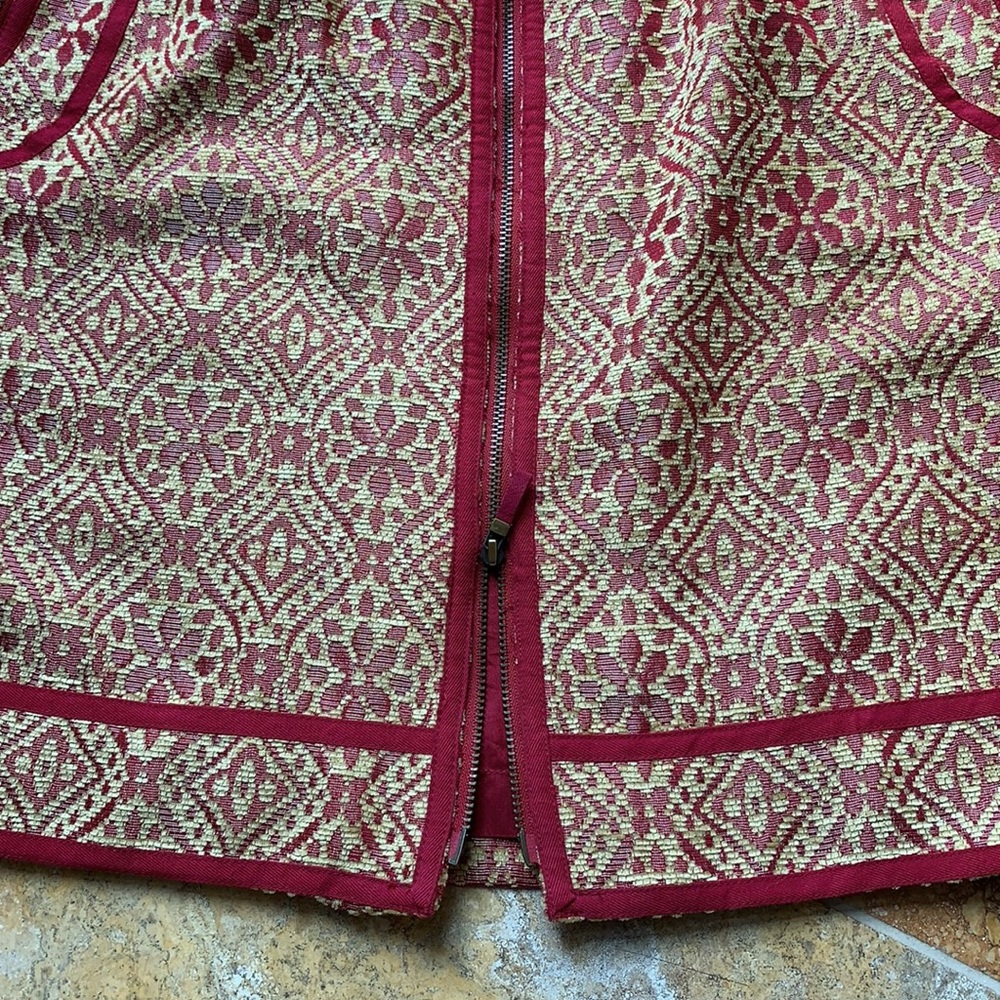 Etcetera Fully Lined Boho Red/Gold Embroidered/Zip - image 5